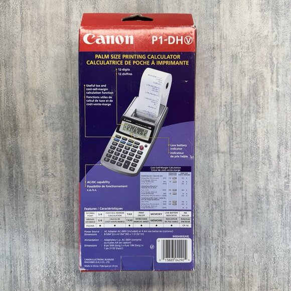 Canon P1-DHV Palm Size Printing Calculator 12 Digits New Open Box - Picture 4 of 4